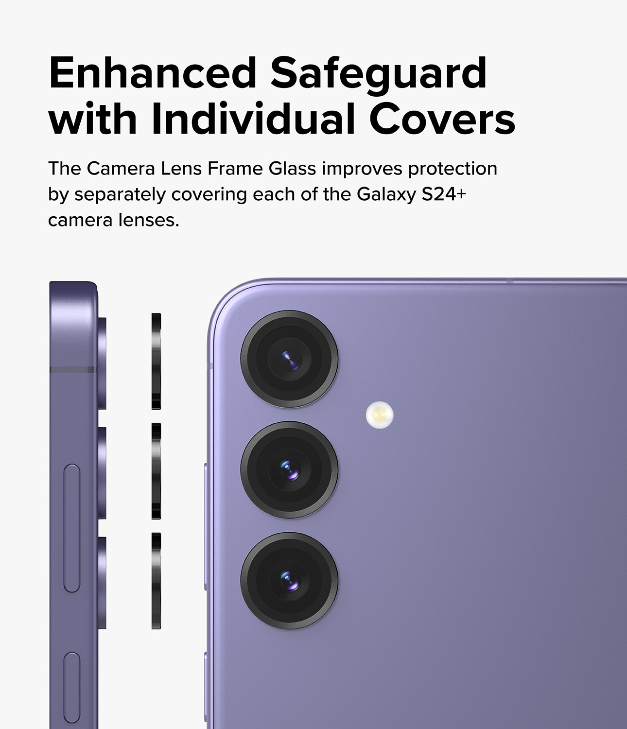 Camera Lens Frame Glass Samsung Galaxy S24 Plus Svart