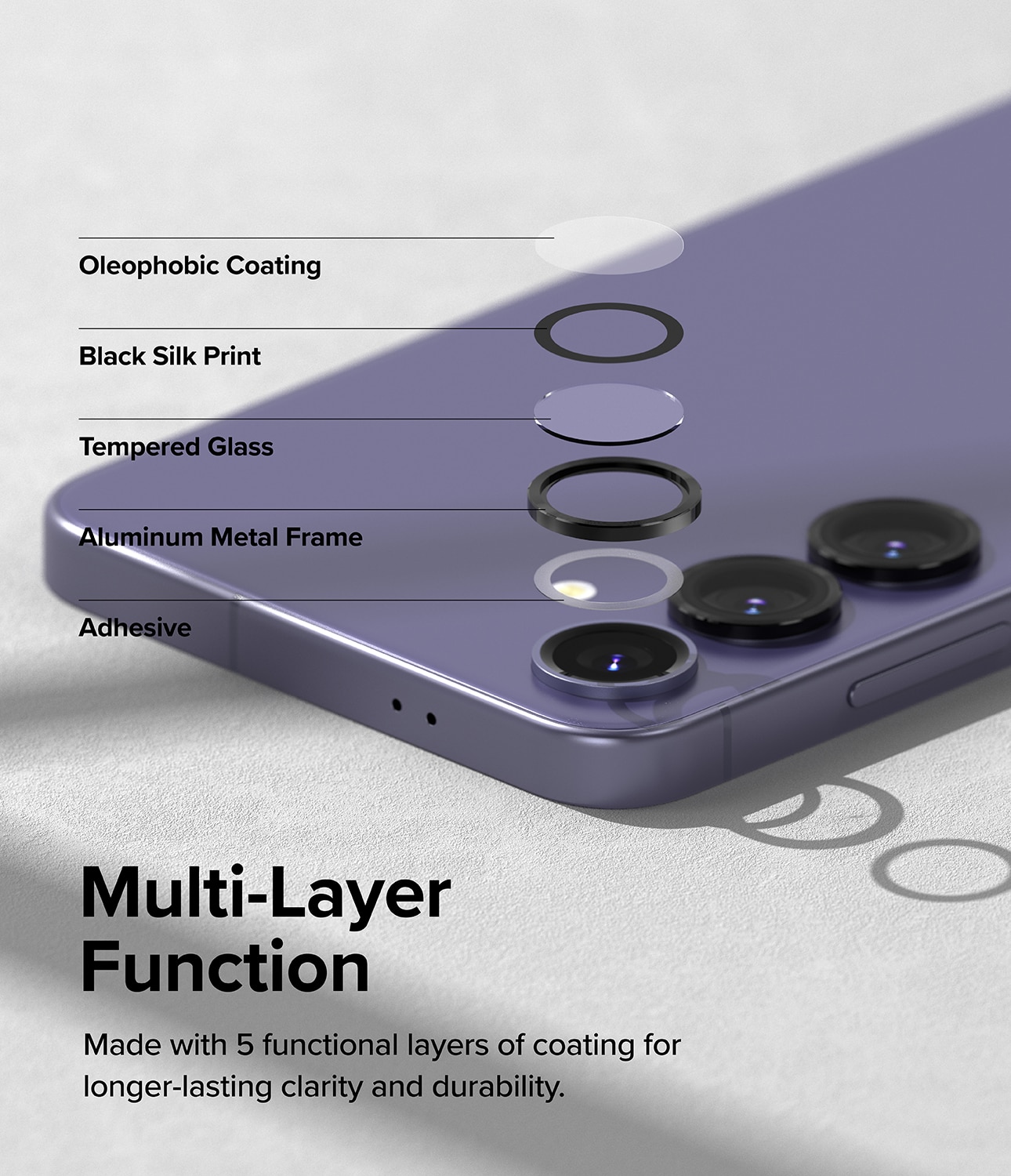 Camera Lens Frame Glass Samsung Galaxy S24 Plus Svart