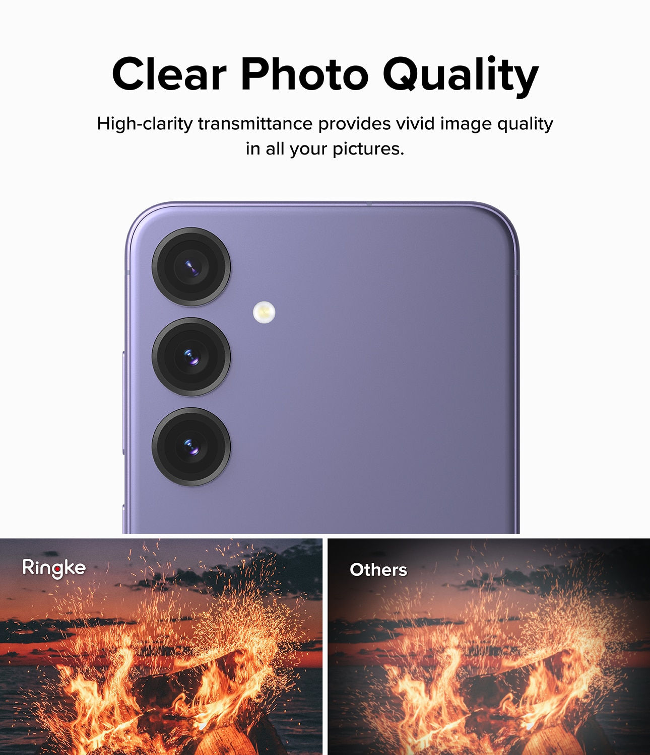 Camera Lens Frame Glass Samsung Galaxy S24 Plus Svart