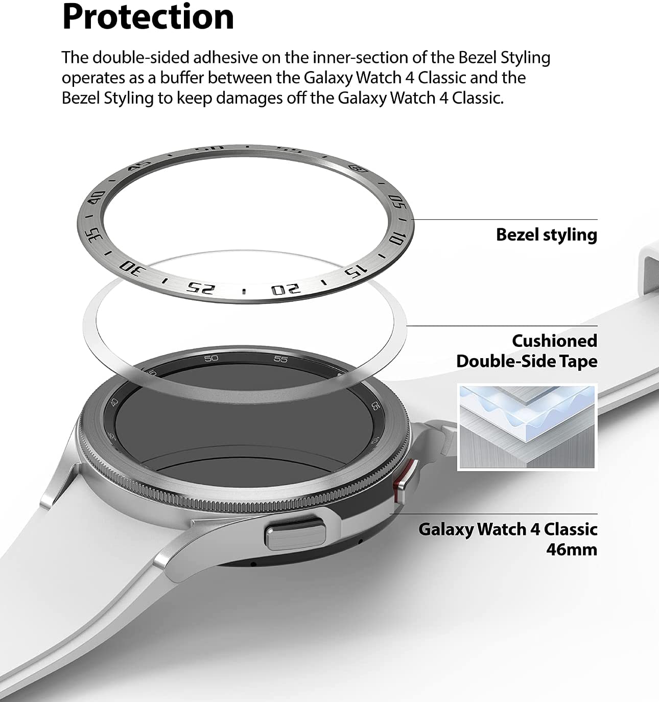 Bezel Styling Samsung Galaxy Watch 4 Classic 46mm Silver