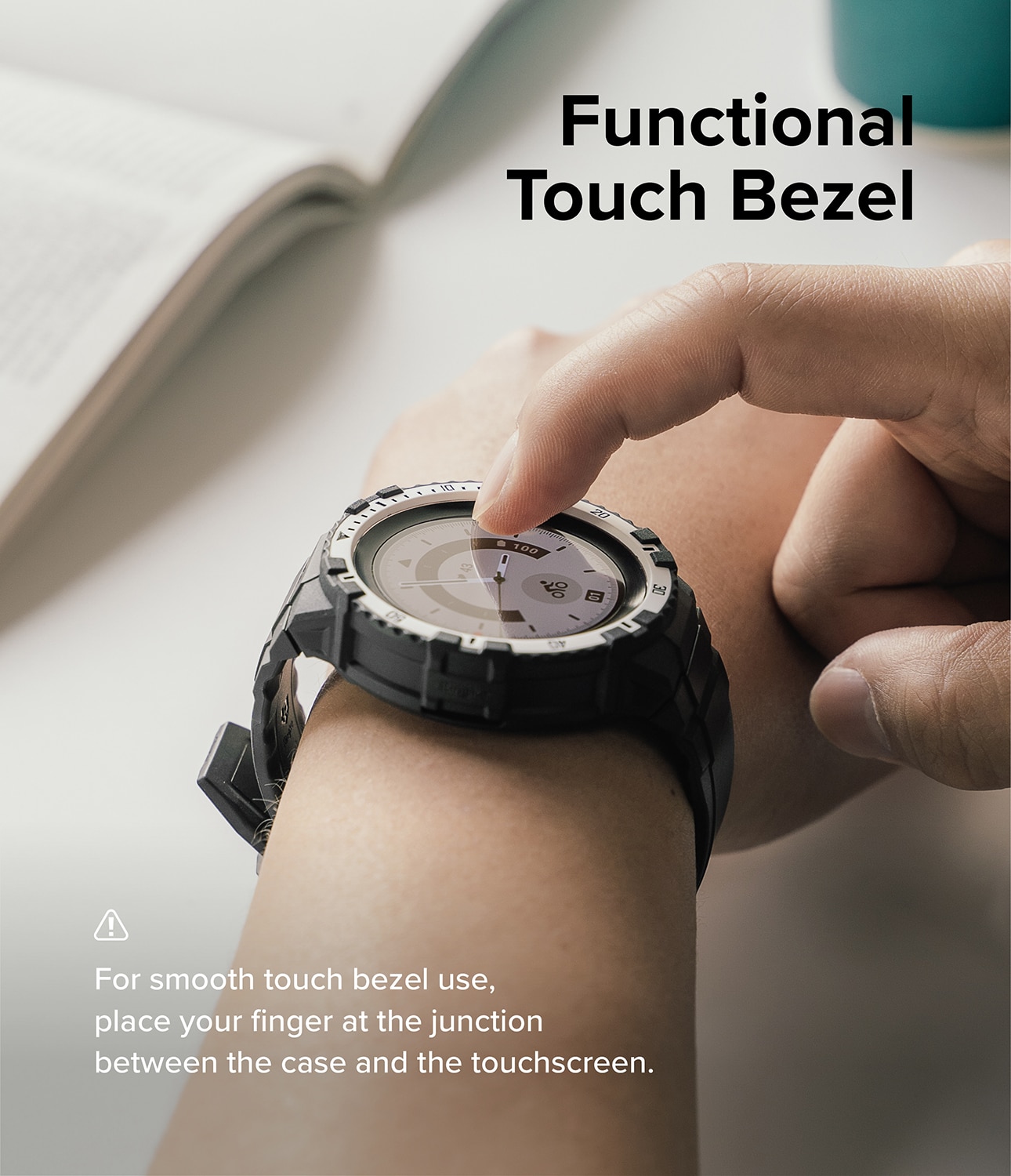 Fusion X Deksel Samsung Galaxy Watch 5 Pro 45mm White (Black Index)