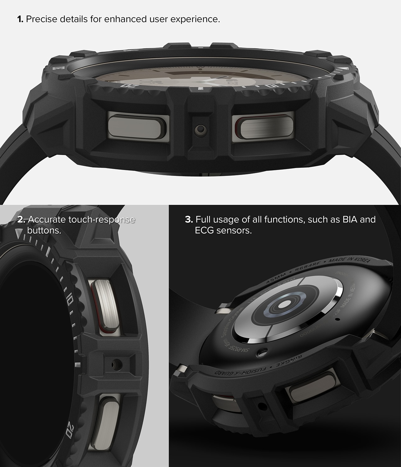 Fusion X Deksel Samsung Galaxy Watch 5 Pro 45mm Black (White Index)
