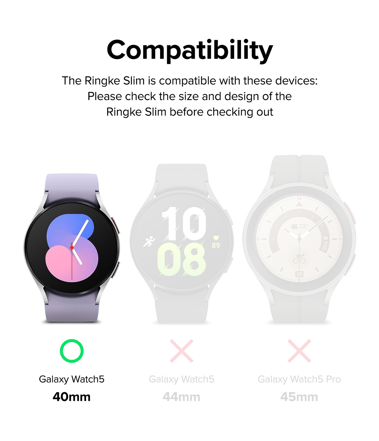 Slim Case (2-pack) Samsung Galaxy Watch 5 40mm Flerfarget/mønster