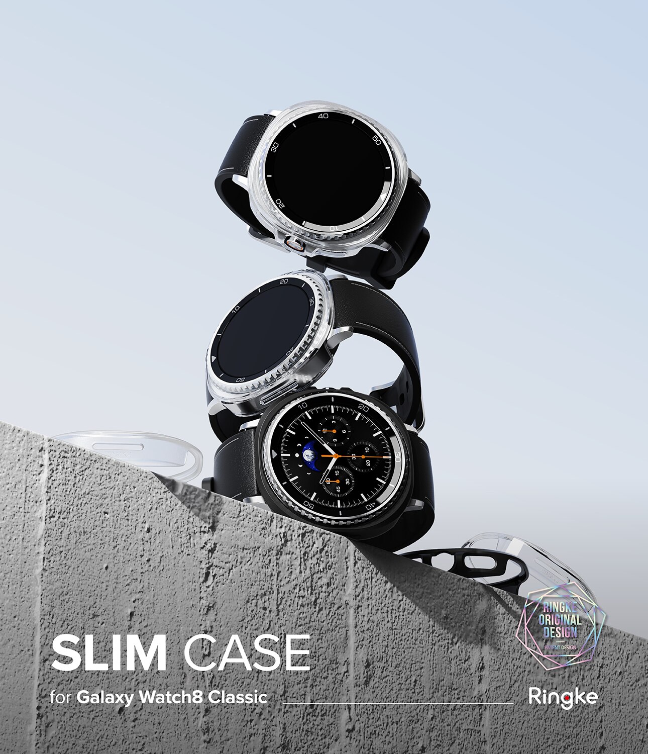Slim Case (2-pack) Samsung Galaxy Watch 8 Classic Matte Black & Clear