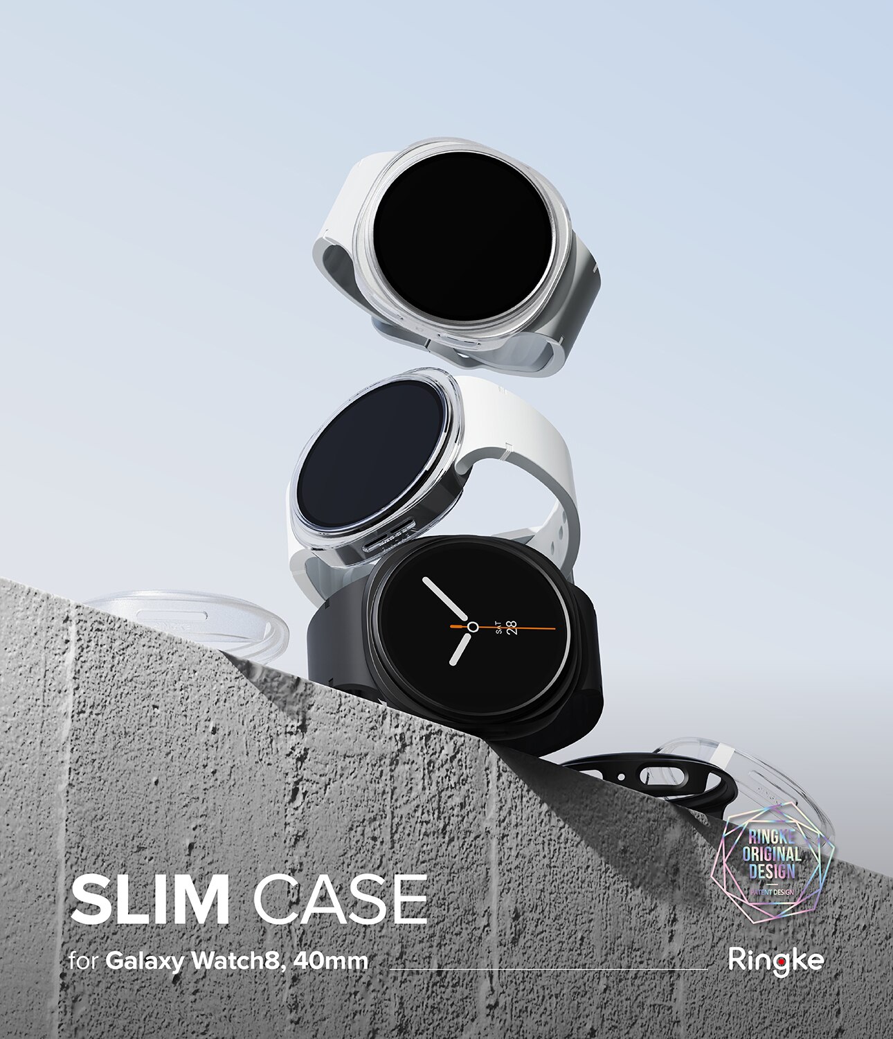 Slim Case (2-pack) Samsung Galaxy Watch 8 40mm Matte Black & Clear