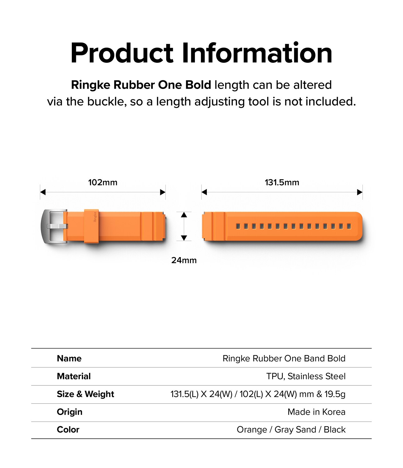 Rubber One Bold Band Samsung Galaxy Watch 5 40mm Orange