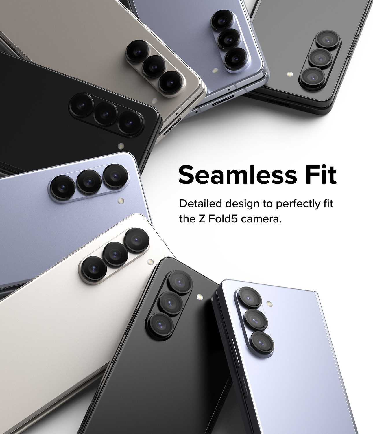 Camera Lens Frame Glass Samsung Galaxy Z Fold 5 Svart