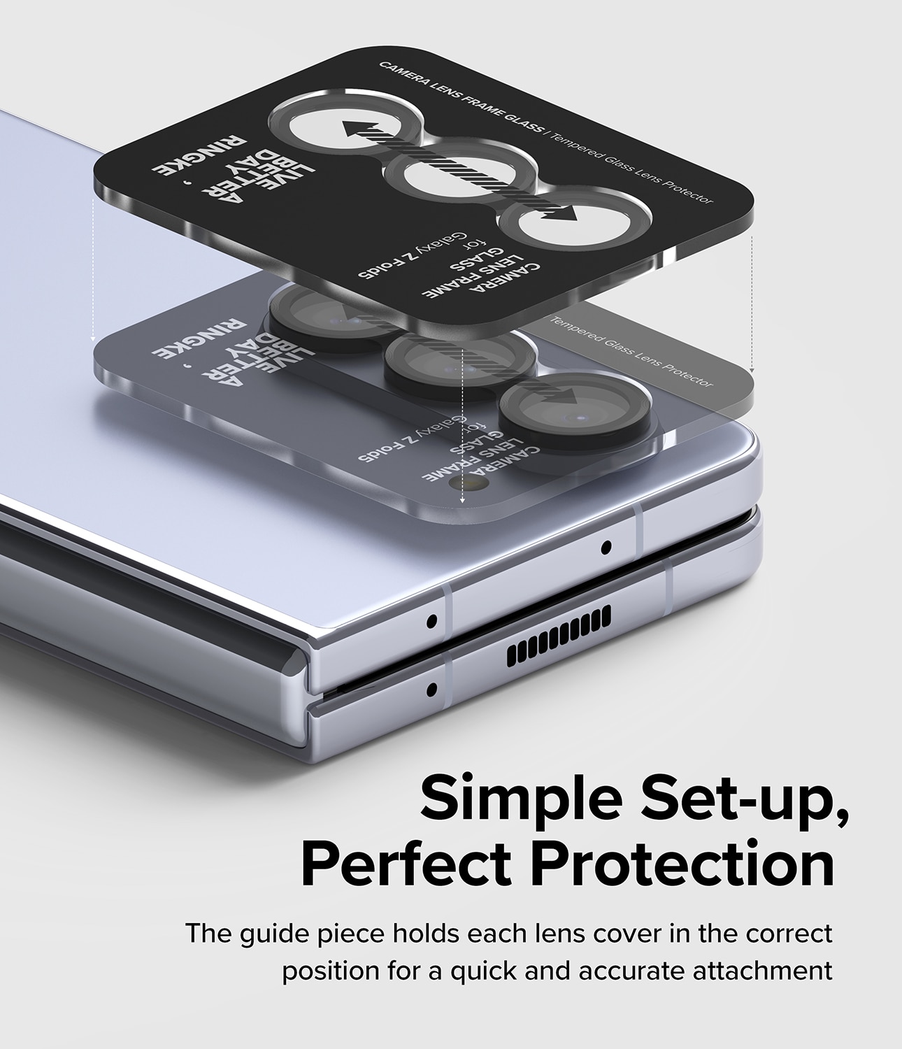 Camera Lens Frame Glass Samsung Galaxy Z Fold 5 Svart