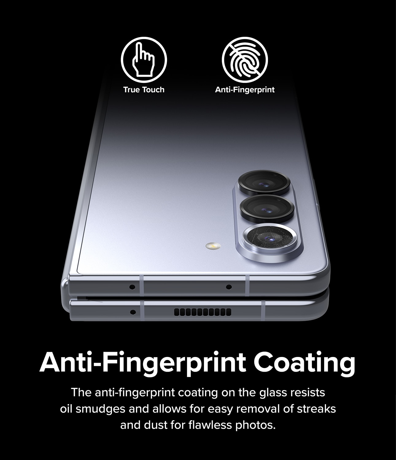 Camera Lens Frame Glass Samsung Galaxy Z Fold 5 Svart