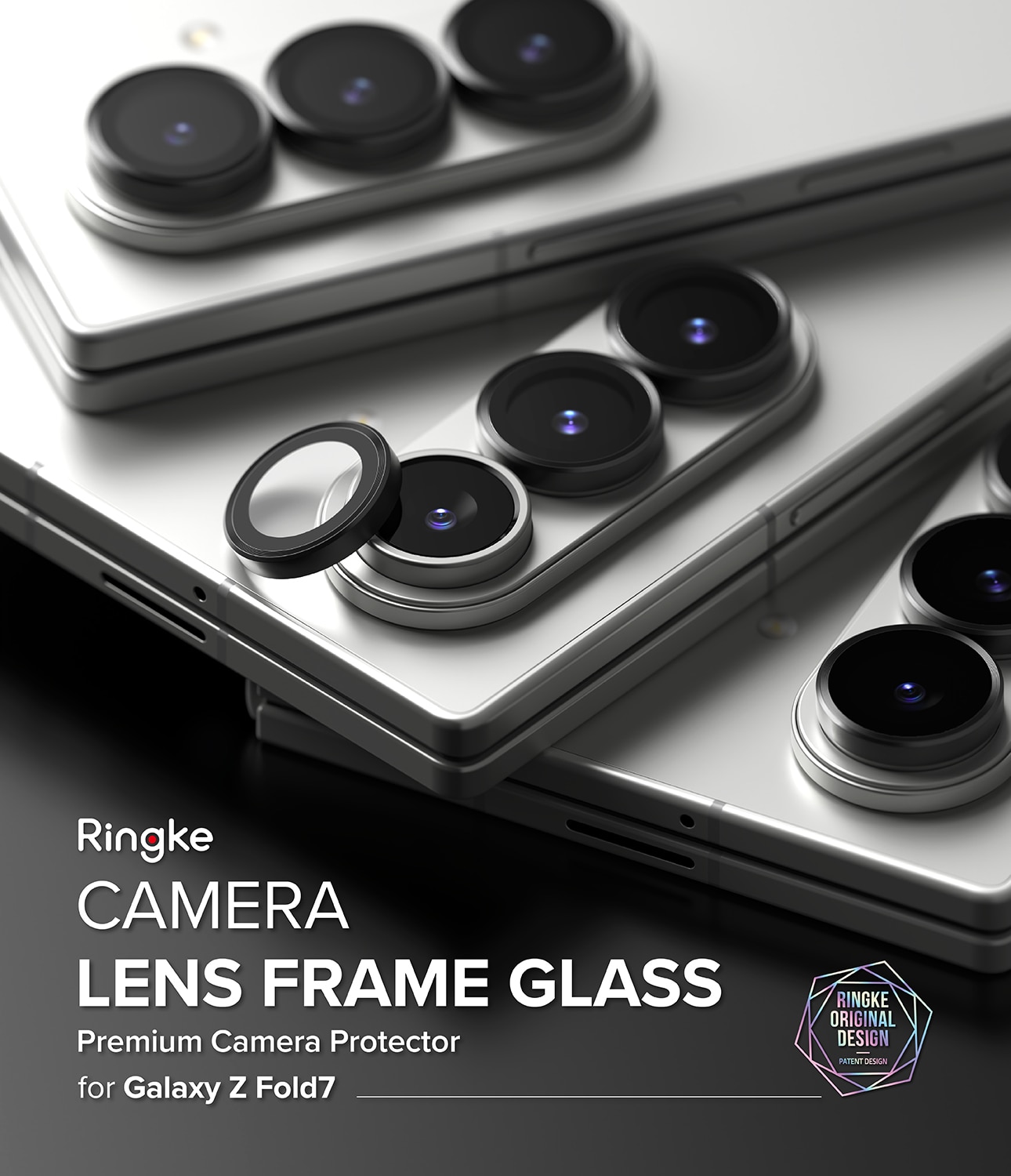 Camera Lens Frame Glass (2-pack) Samsung Galaxy Z Fold 7 Black