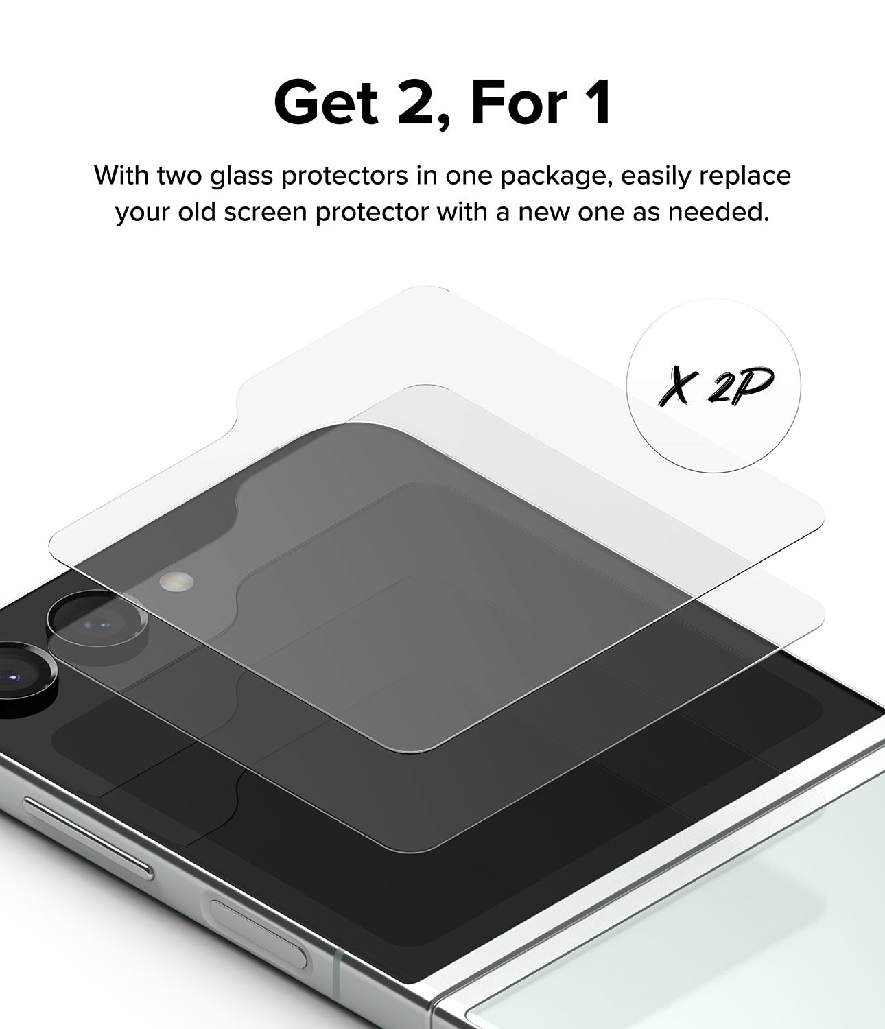 Cover Display Tempered Glass Galaxy Z Flip 5 (2-pack)