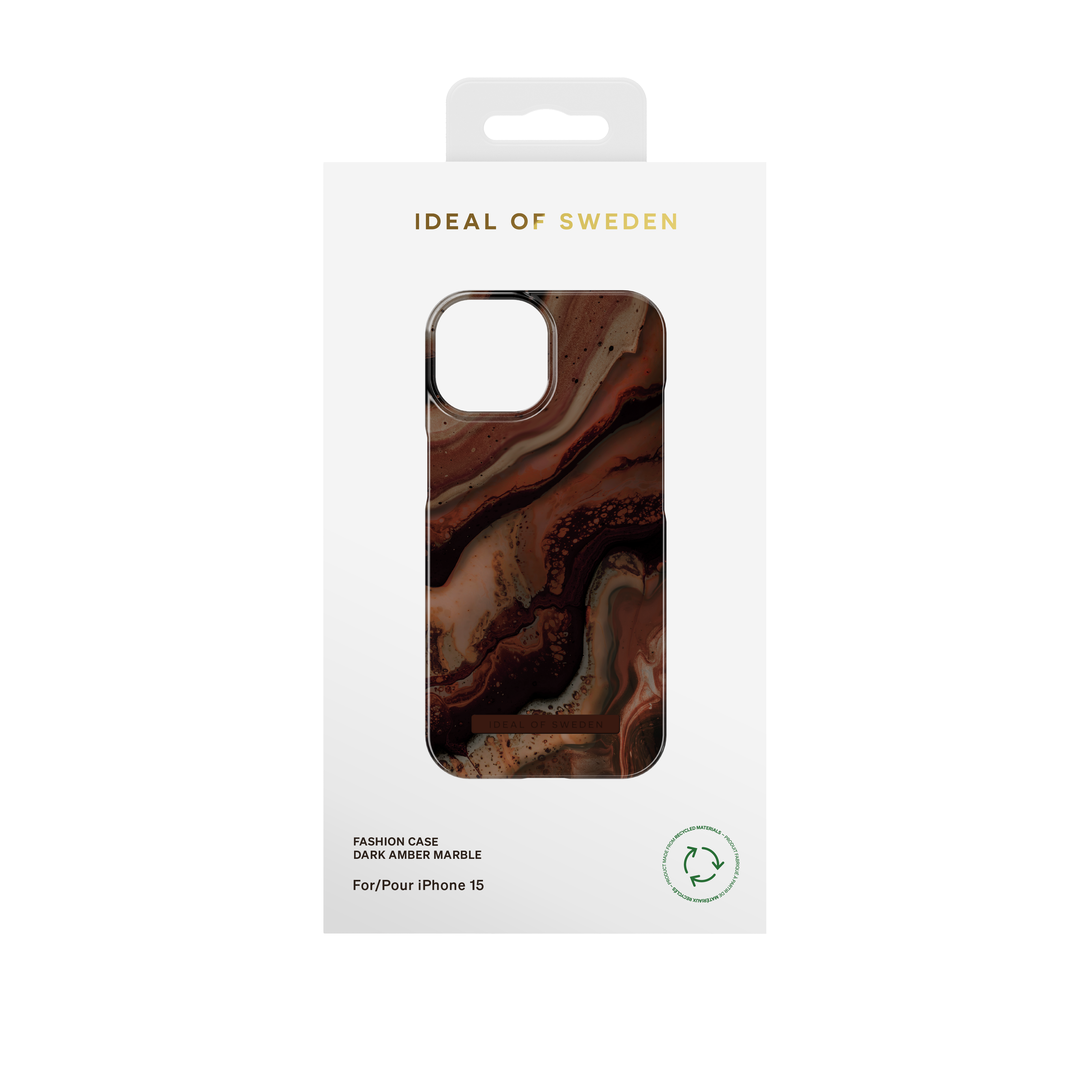 Fashion Deksel iPhone 15 Dark Amber Marble