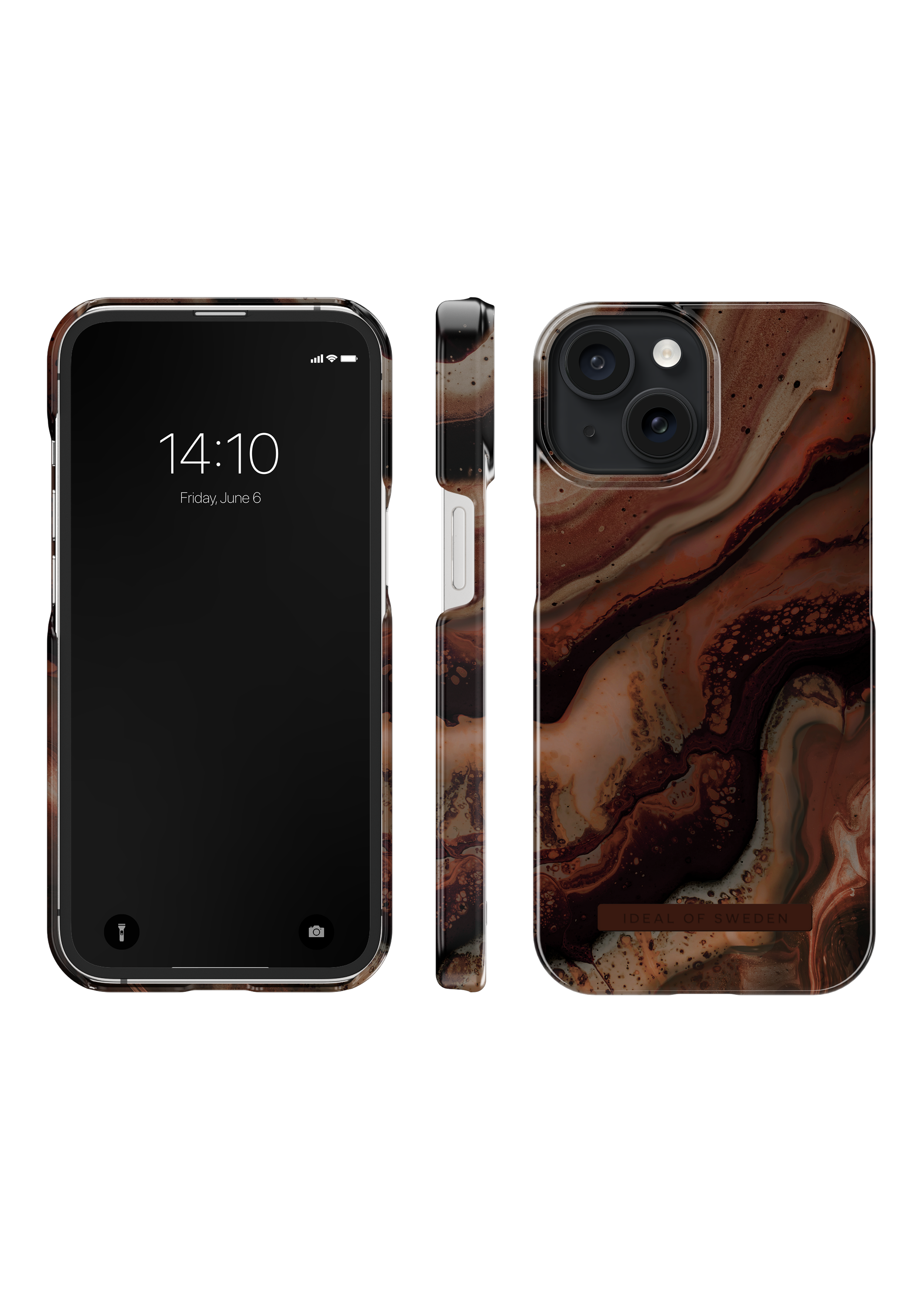 Fashion Deksel iPhone 15 Dark Amber Marble