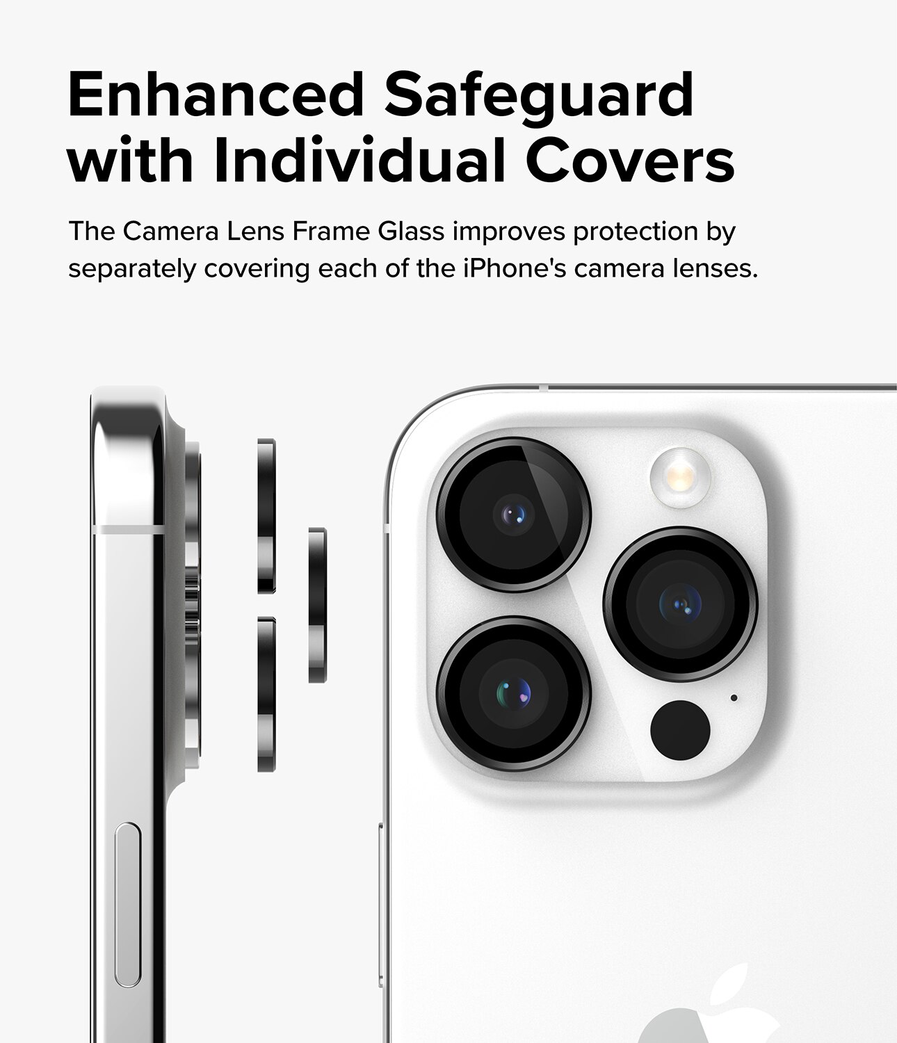 Camera Lens Frame Glass iPhone 15 Pro Max Black