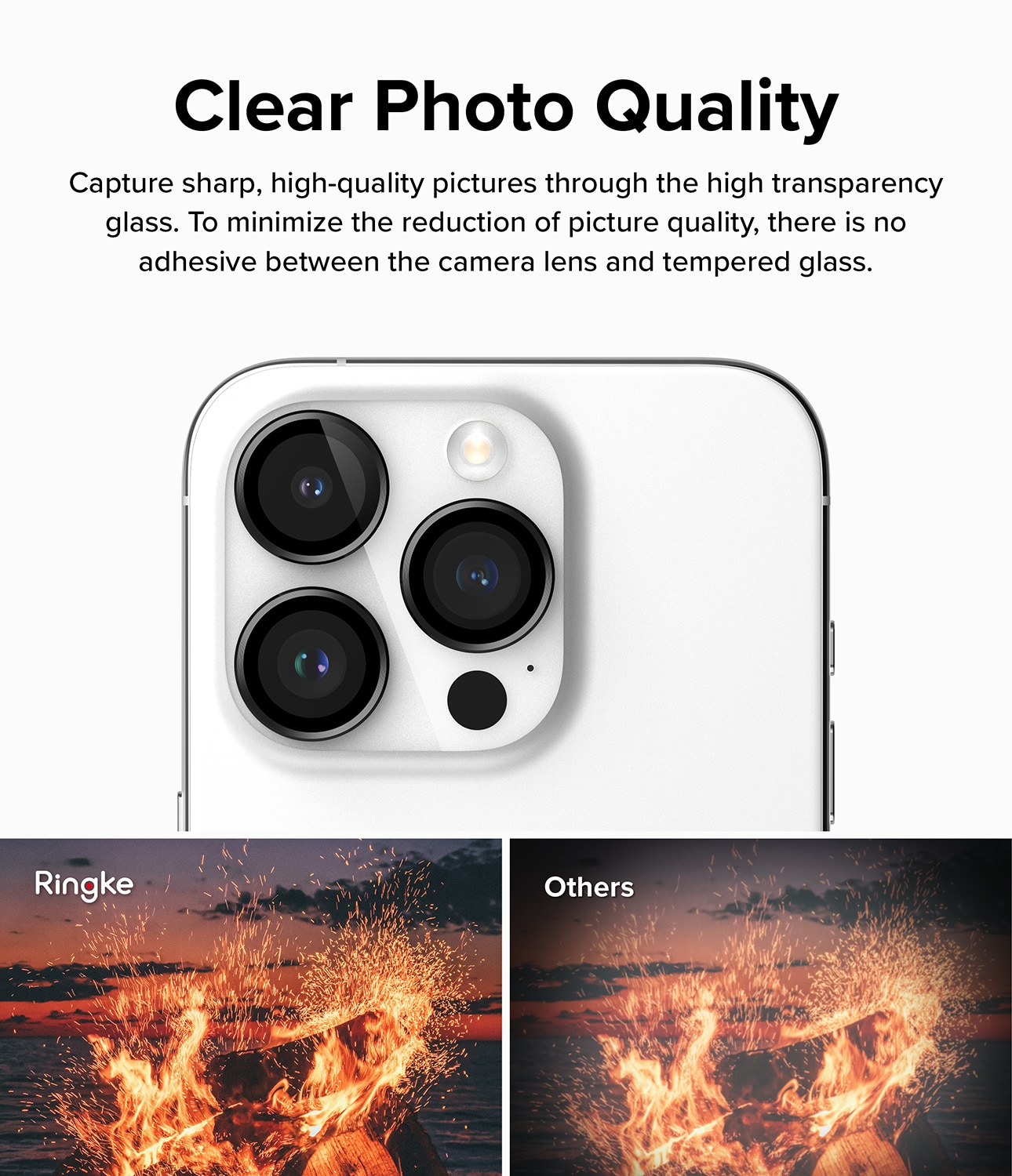 Camera Lens Frame Glass iPhone 15 Pro Max Black