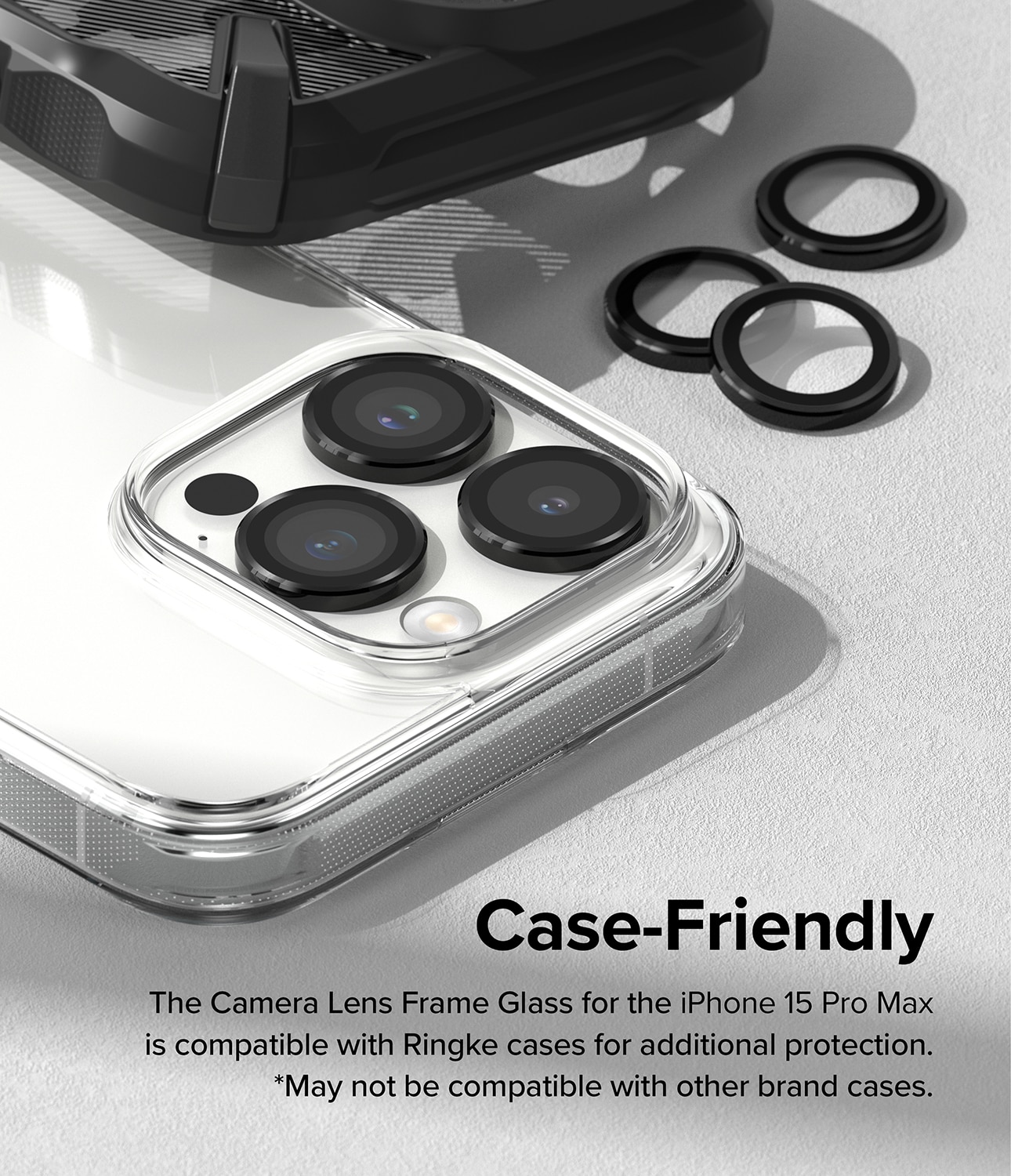 Camera Lens Frame Glass iPhone 15 Pro Max Black