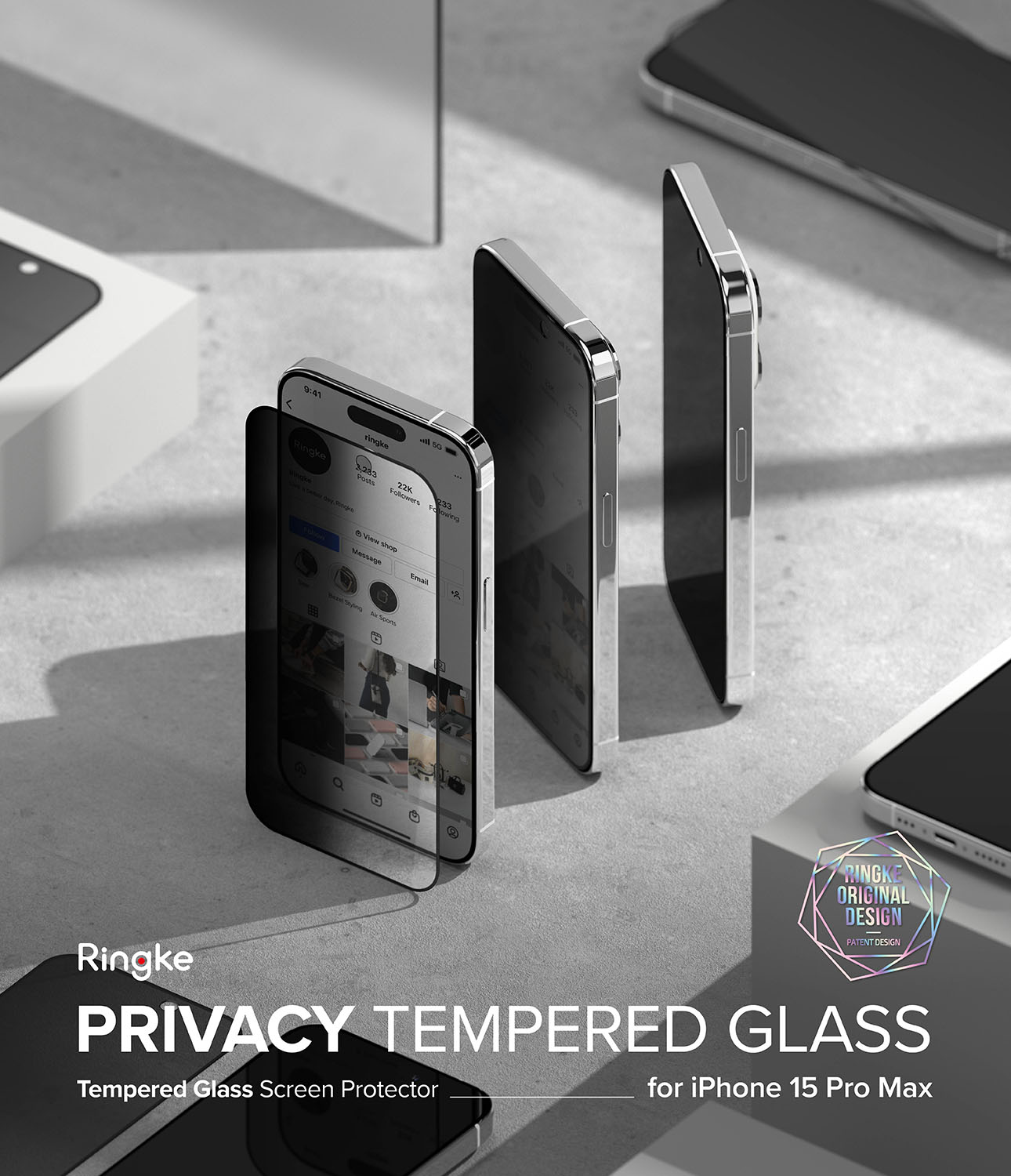 Privacy Screen Protector Glass iPhone 15 Pro Max
