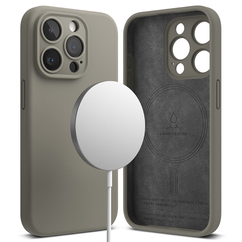 Silicone Magnetic Case iPhone 15 Pro Gray