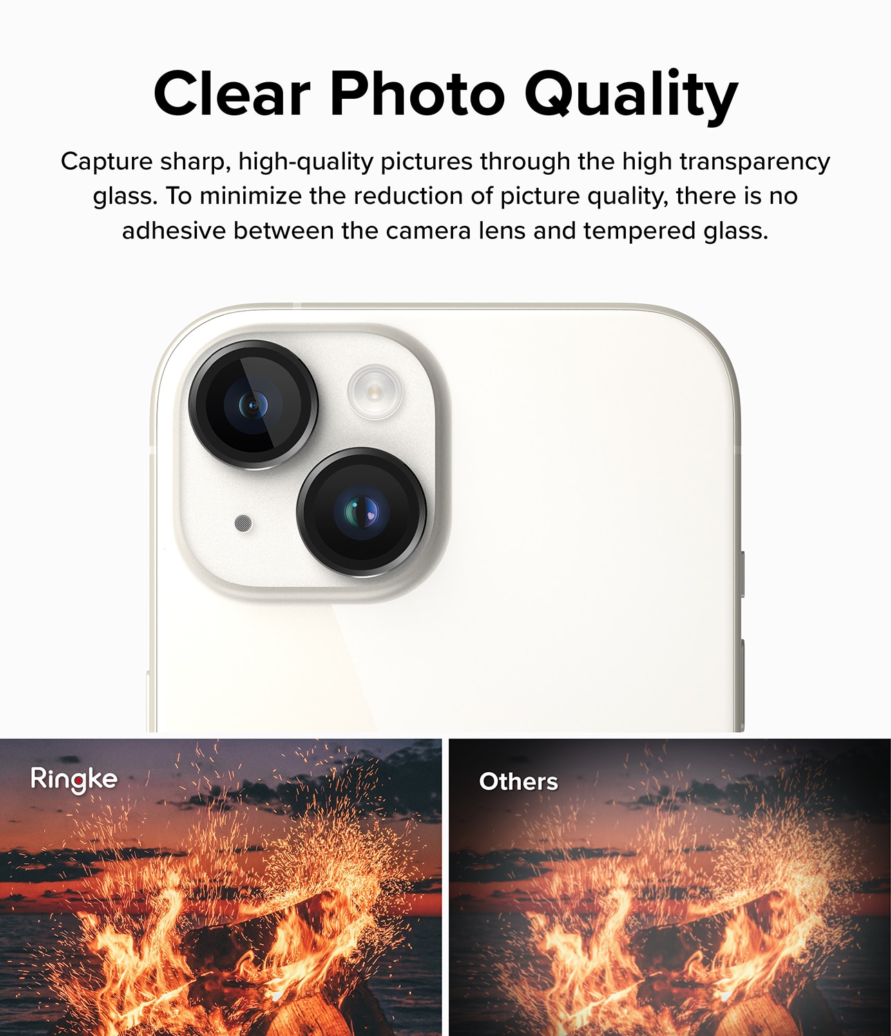 Camera Lens Frame Glass iPhone 15 Plus Black