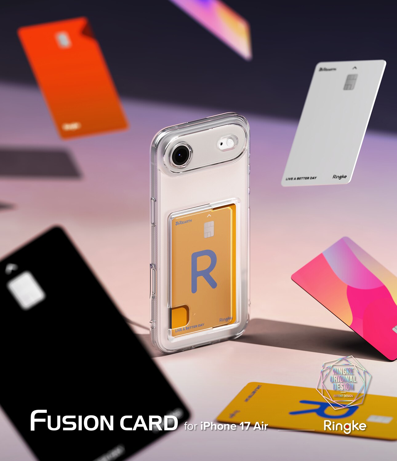 Fusion Card Case iPhone 17 Air Gjennomsiktig