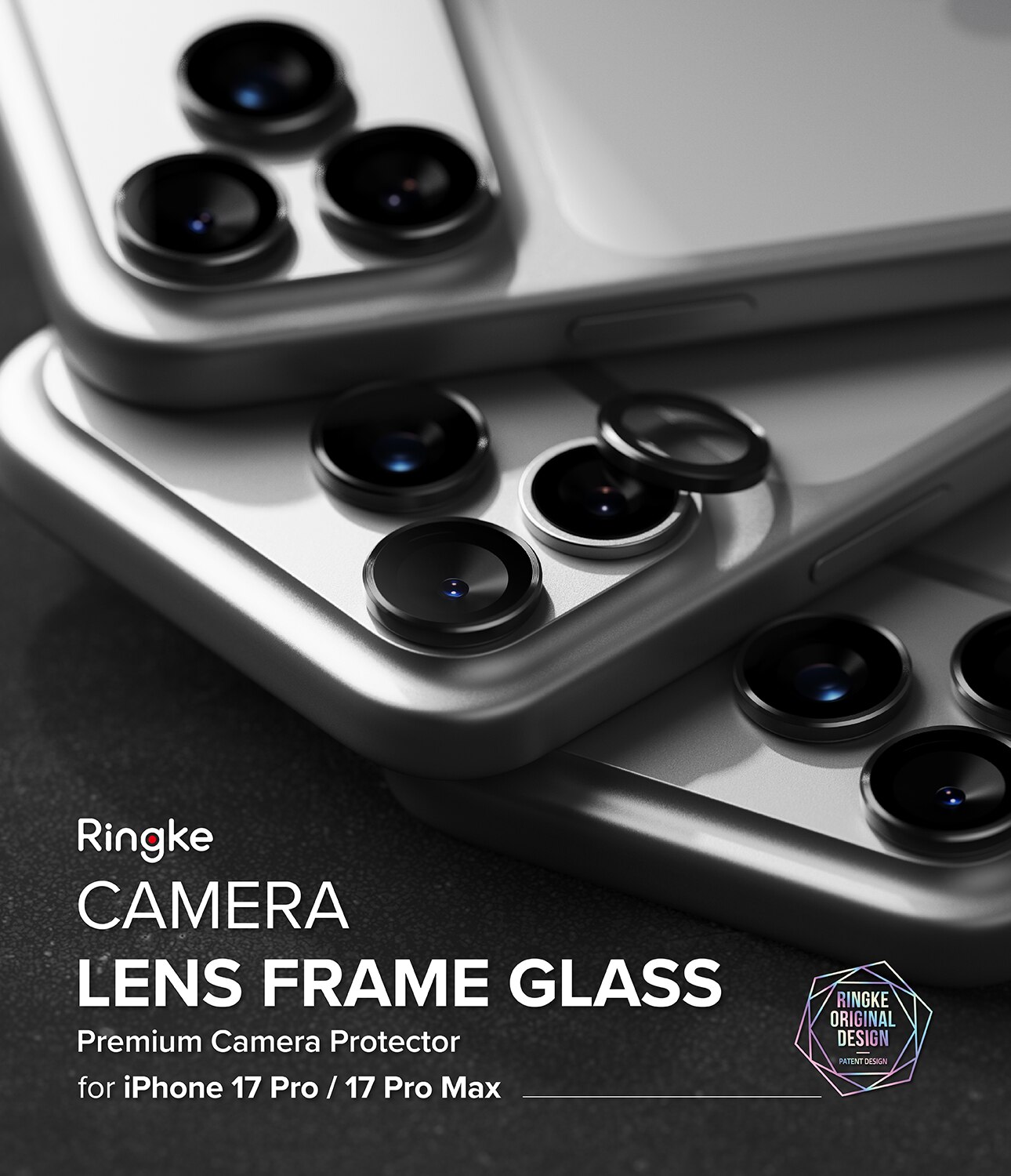 Camera Lens Frame Glass (2-pack) iPhone 17 Pro Max Black