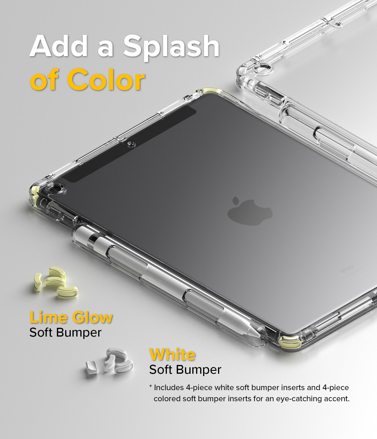 Fusion Plus Case iPad 10.2 8th Gen (2020) White/Lime Glow