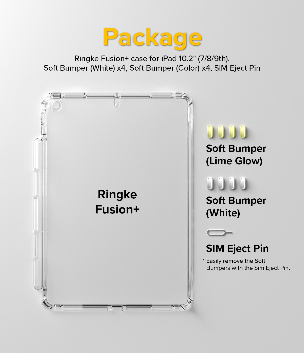 Fusion Plus Case iPad 10.2 8th Gen (2020) White/Lime Glow