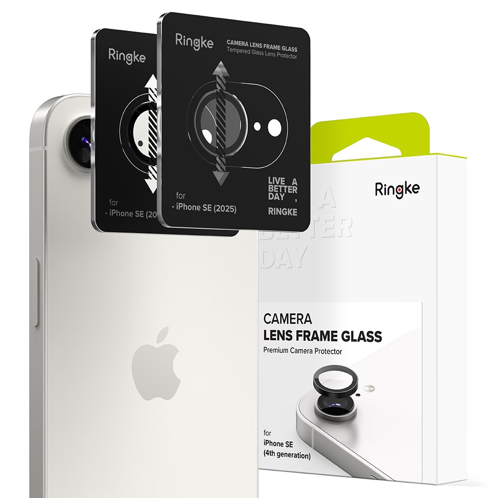 Camera Lens Frame Glass (2-pack) iPhone 16e Black