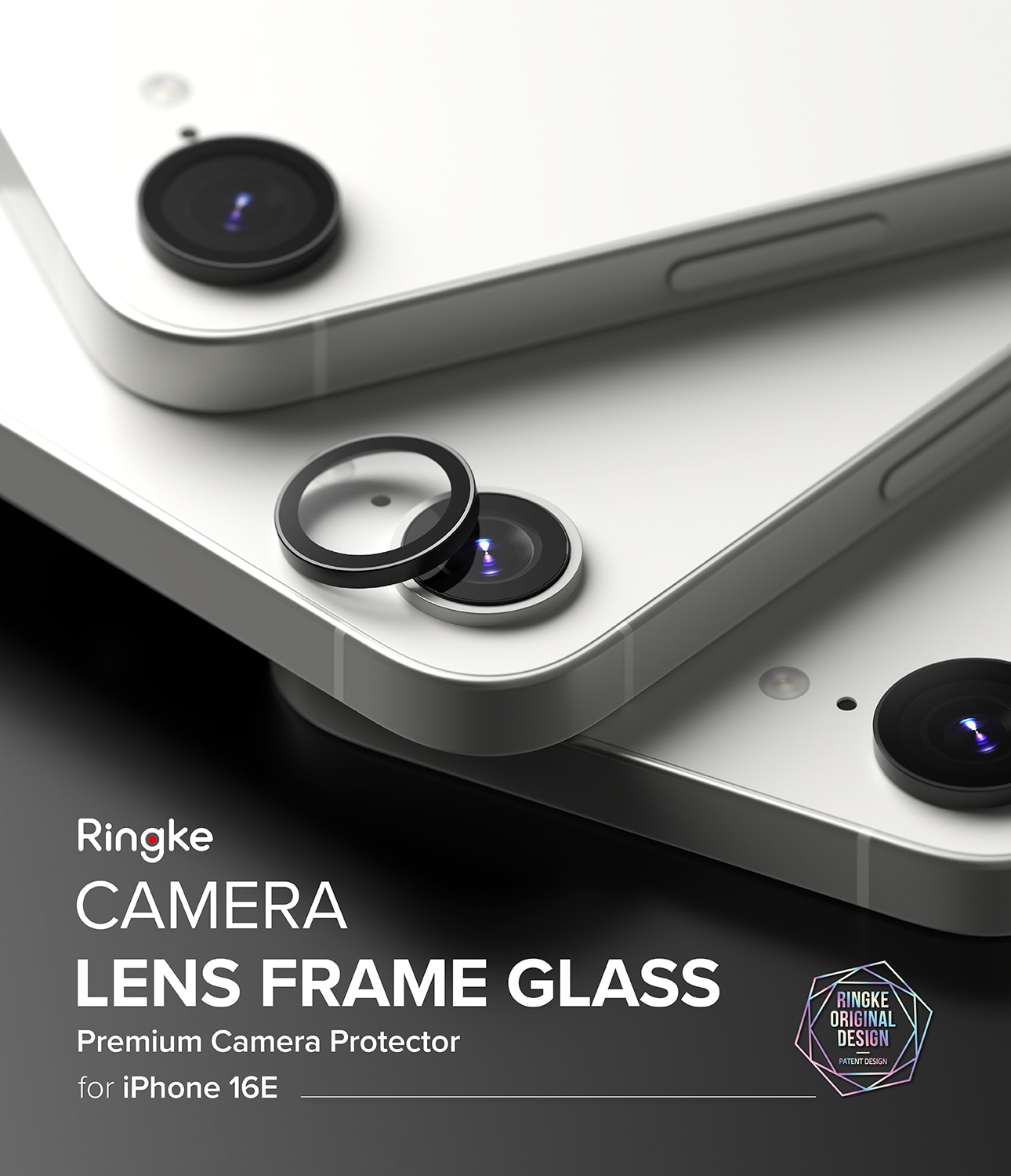 Camera Lens Frame Glass (2-pack) iPhone 16e Black
