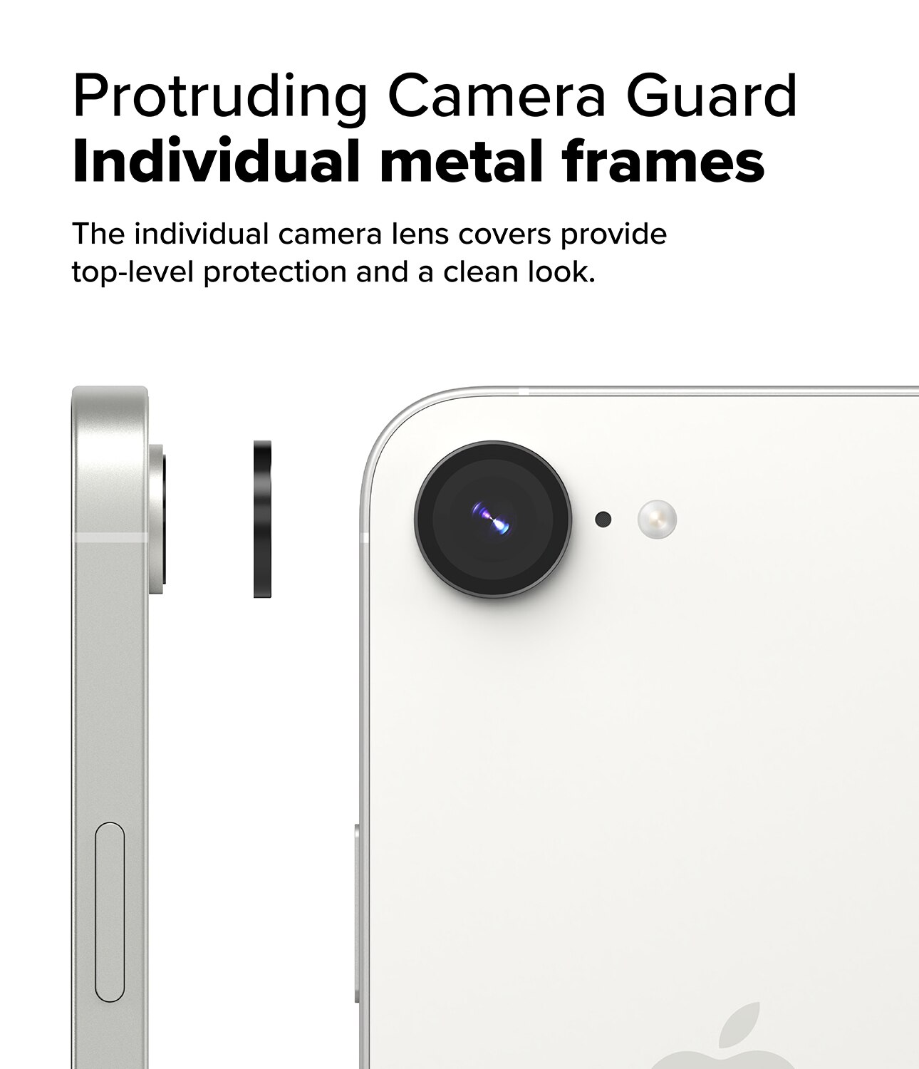 Camera Lens Frame Glass (2-pack) iPhone 16e Black