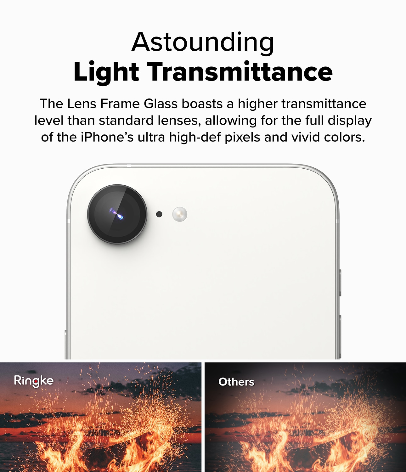 Camera Lens Frame Glass (2-pack) iPhone 16e Black