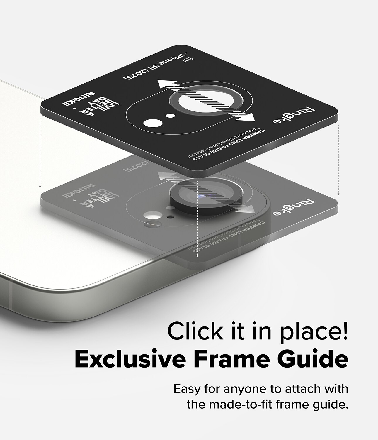 Camera Lens Frame Glass (2-pack) iPhone 16e Black