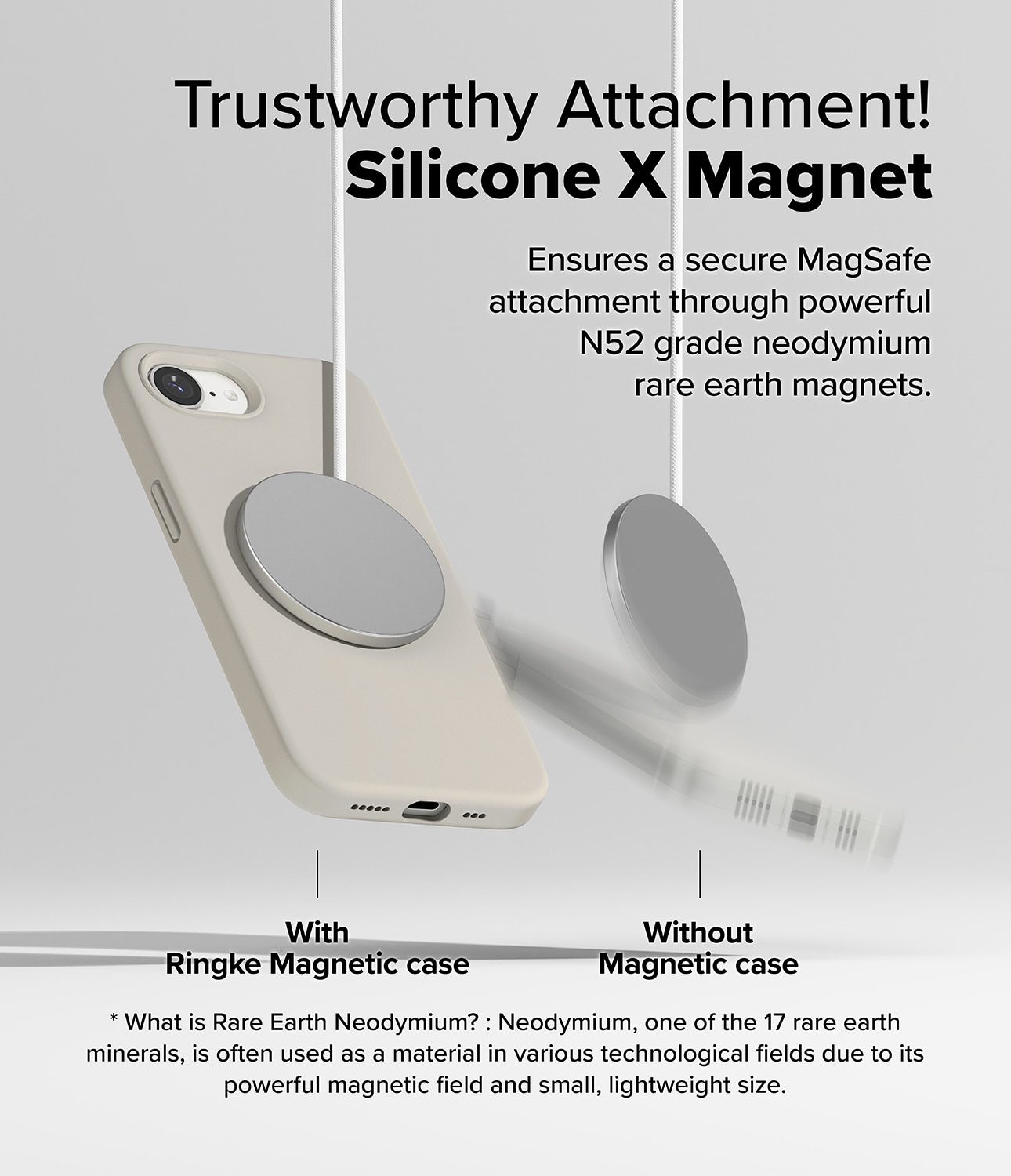 Silicone Magnetic Case iPhone 16e Stone