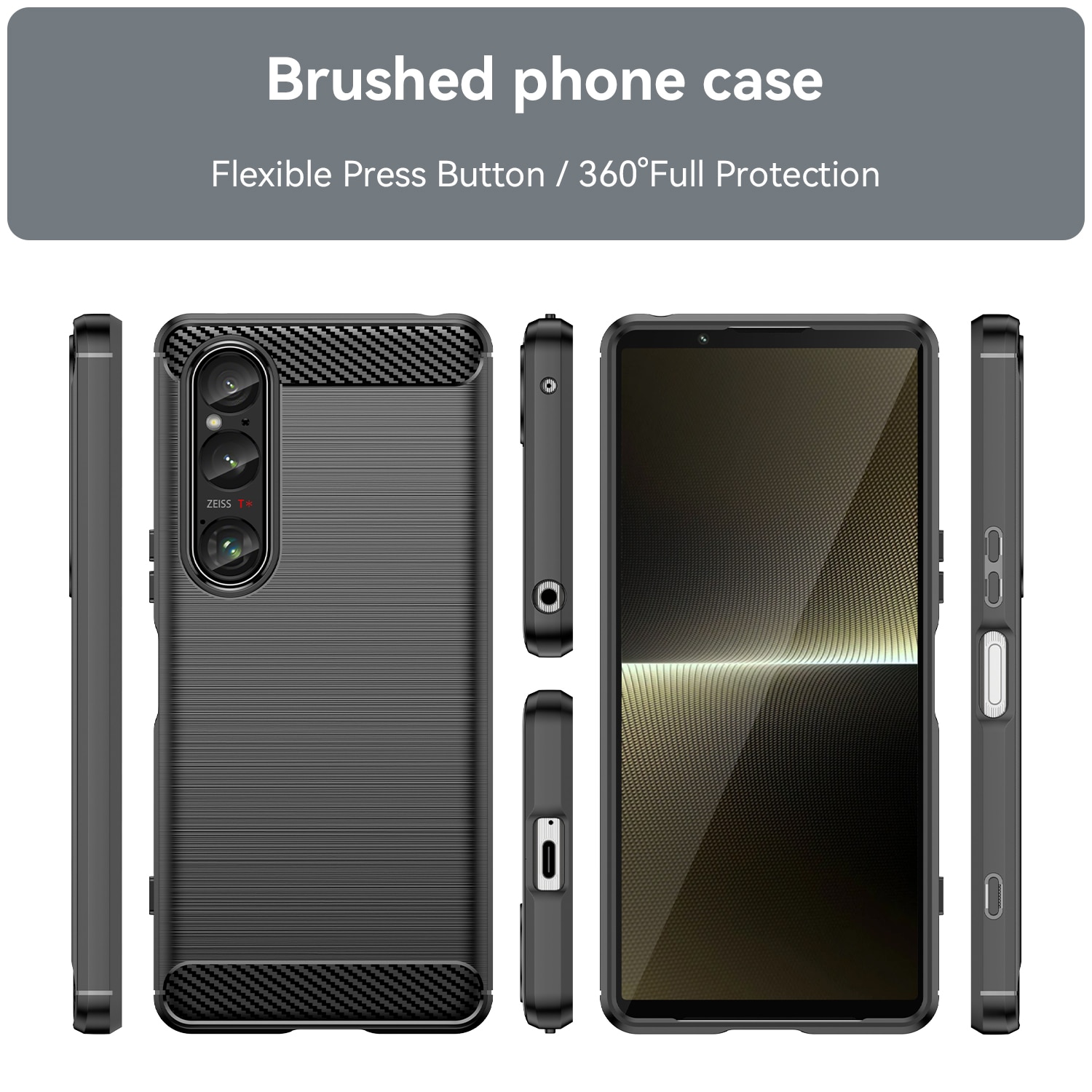Sony Xperia 1 VI Deksel TPU Brushed Svart