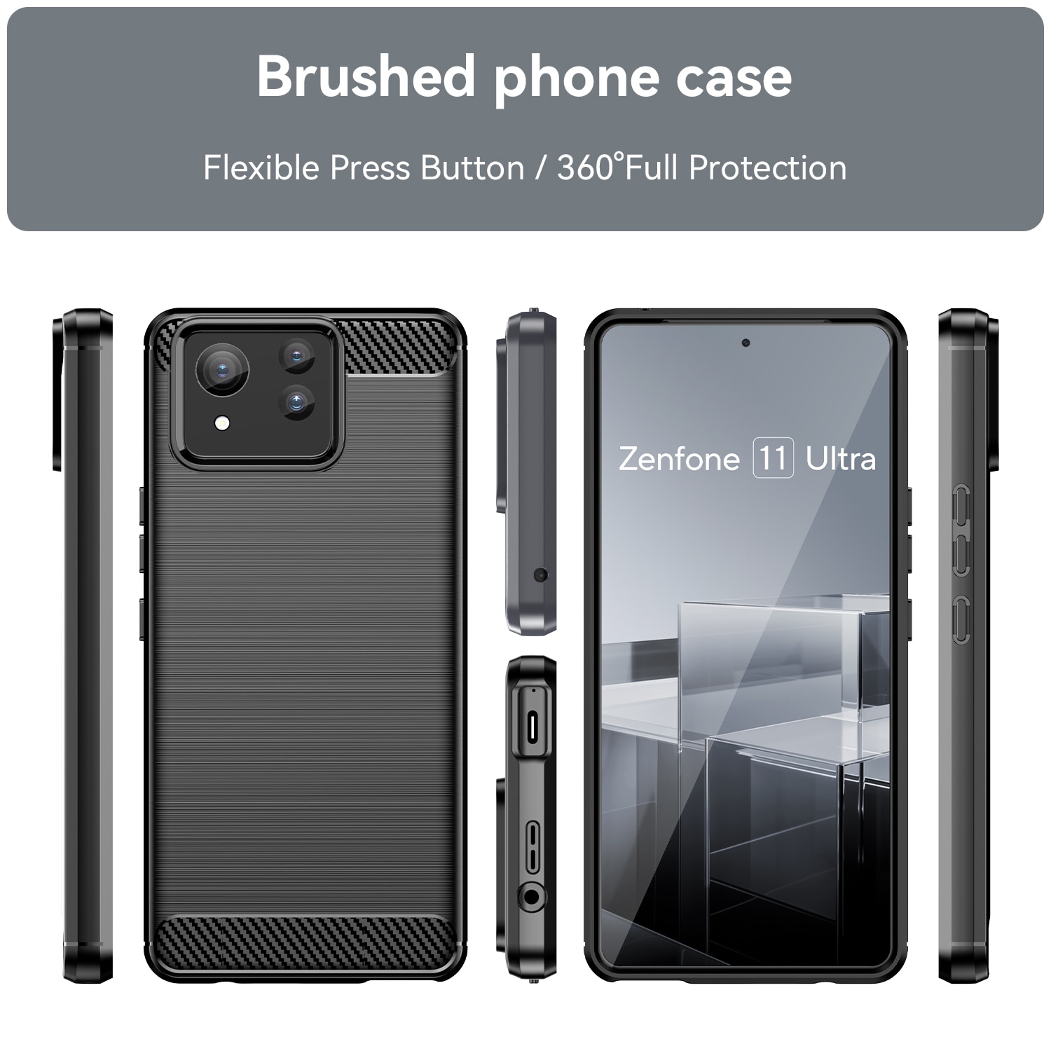 Asus Zenfone 11 Ultra Deksel TPU Brushed Black