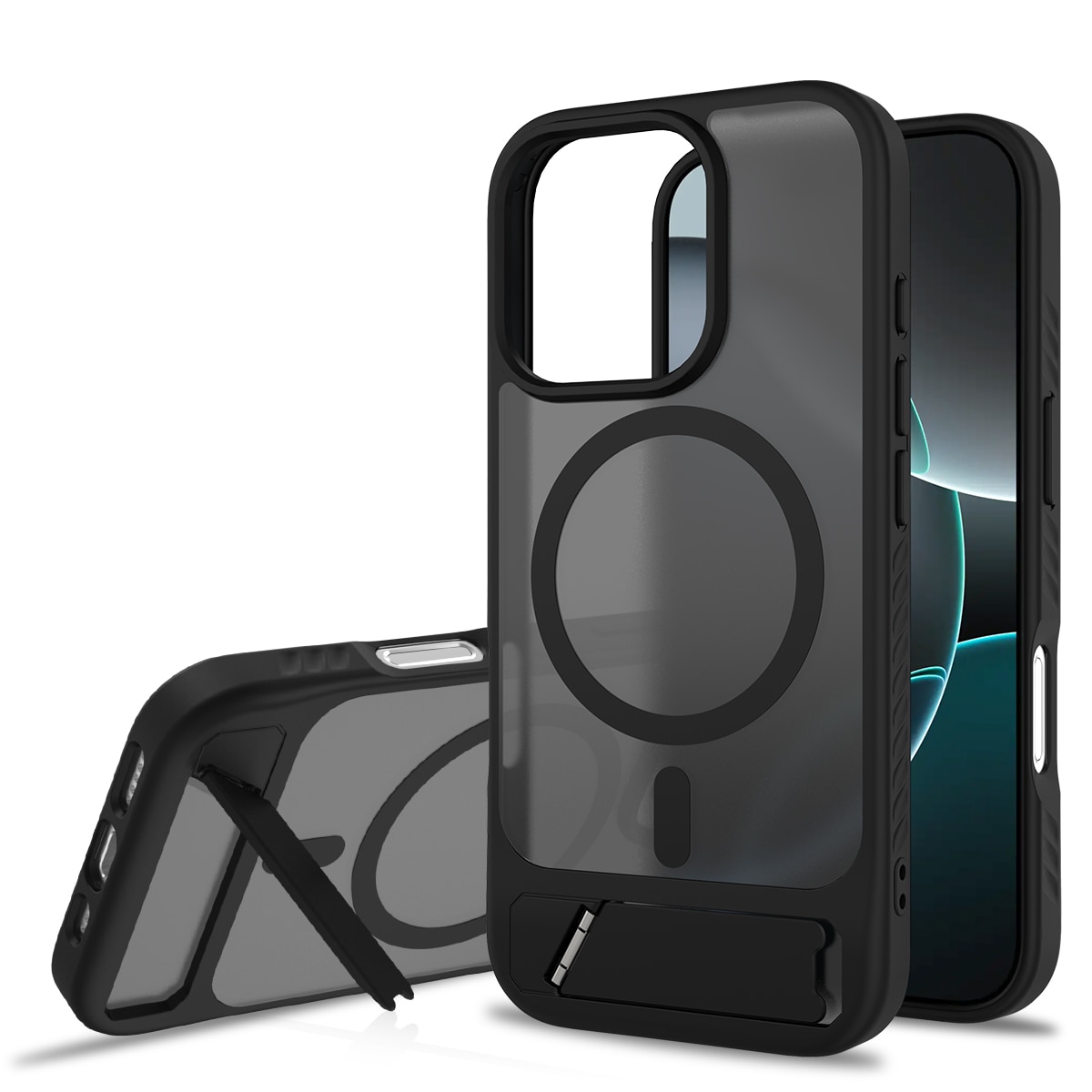 Magnetisk deksel med stativ iPhone 16 Pro Svart