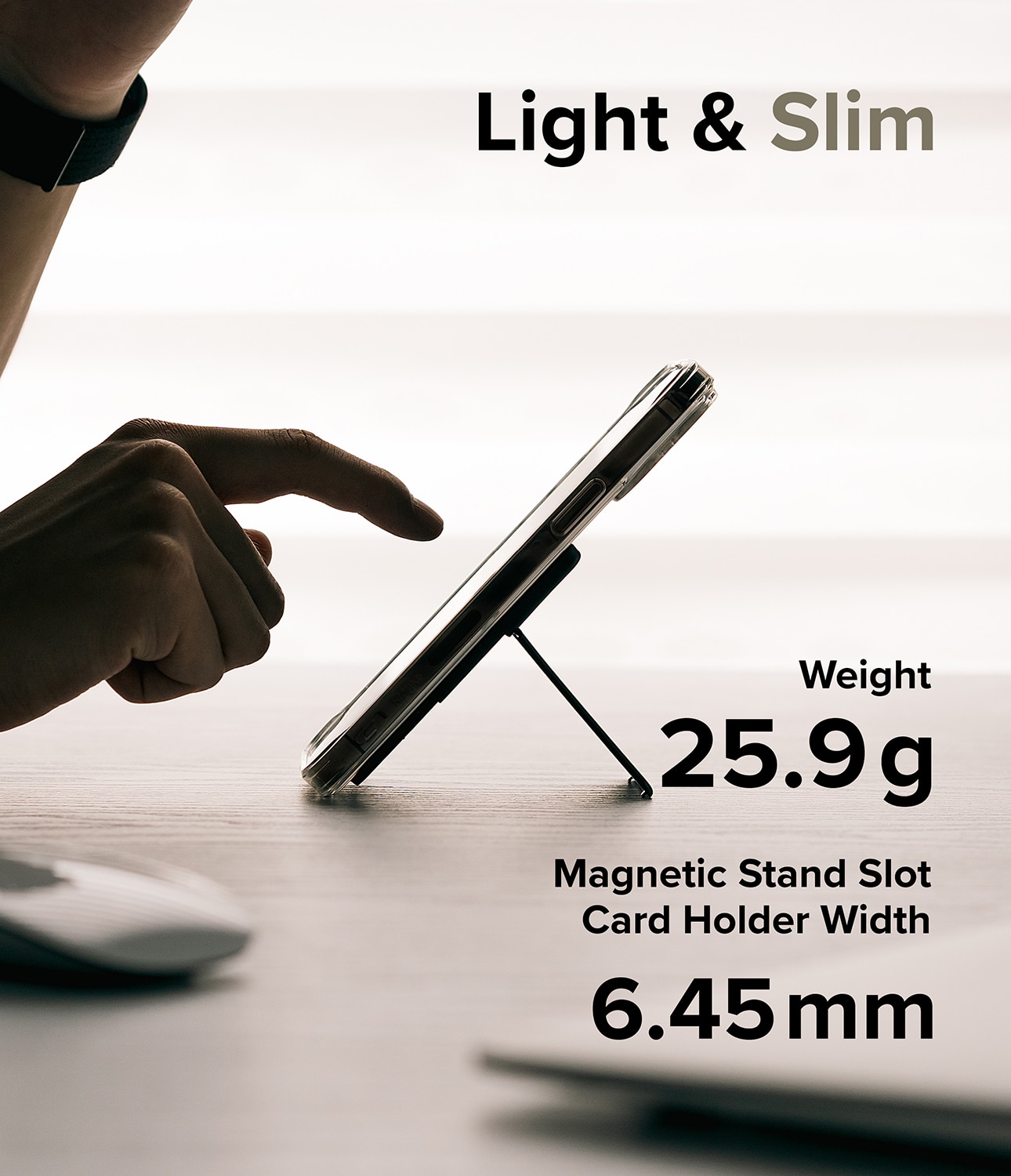Magnetic Stand Slot Card Holder MagSafe Clear/Black