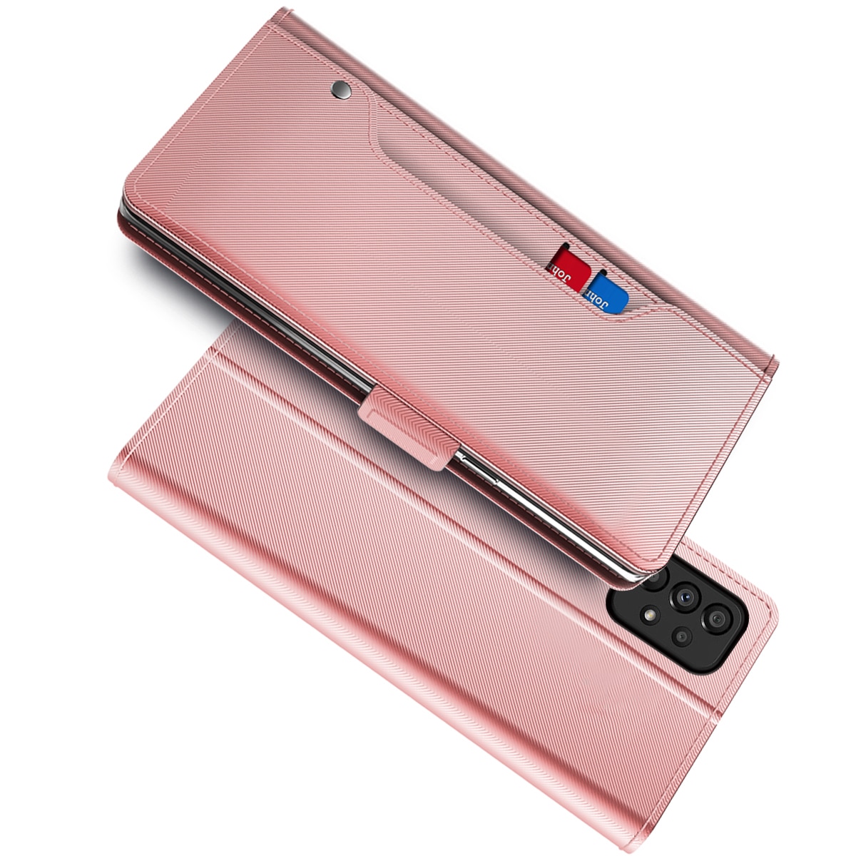 Lommebokdeksel Speil Samsung Galaxy A53 Rosa Gull