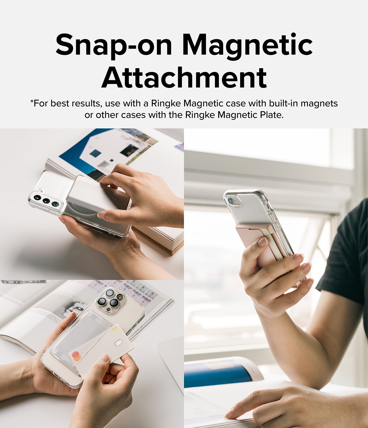 Magnetic Side Slot Card Holder MagSafe Black