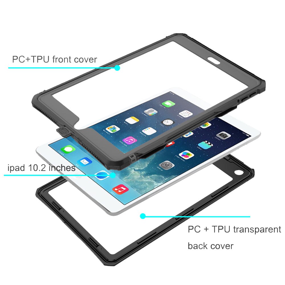 MX Waterproof Case iPad 10.2 9th Gen (2021) Clear/Black