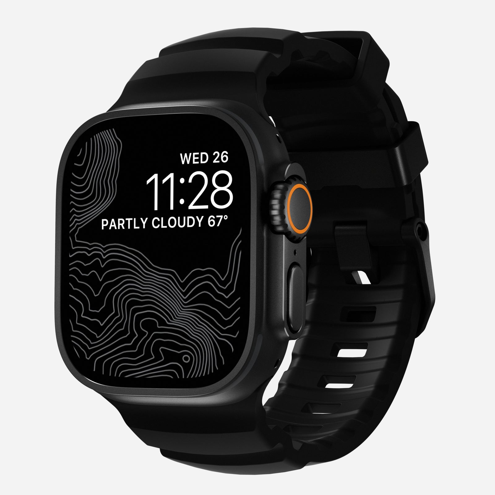 Apple Watch Series 8 45mm Rocky Point Band Carbon Black (Black Hardware)