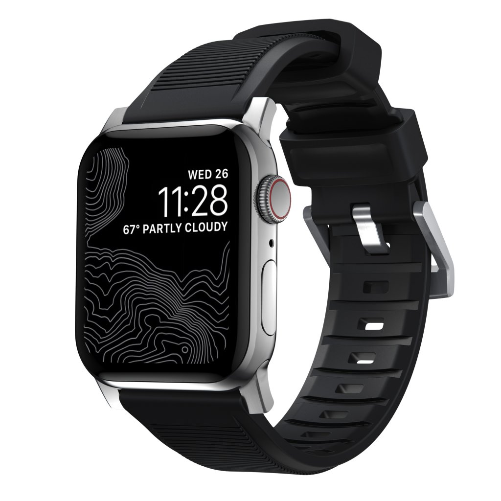 Apple Watch 38mm Rugged Band Black (Silver Hardware)