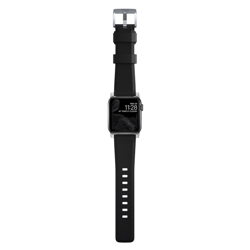Apple Watch 38mm Rugged Band Black (Silver Hardware)