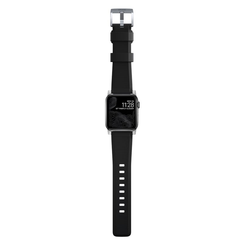 Apple Watch 42/44/45/49mm Rugged Band Black (Silver Hardware)