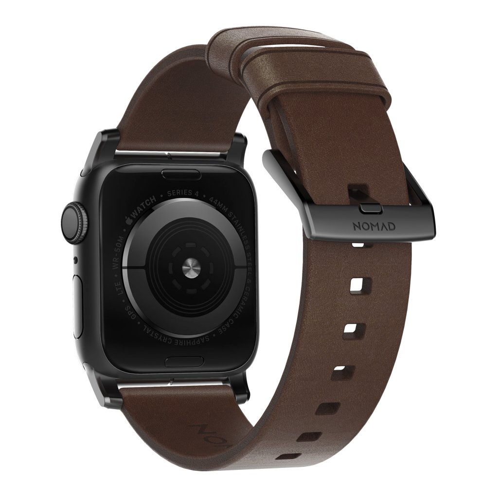 Apple Watch 42mm Modern Band Horween Leather Rustic Brown (Black Hardware)