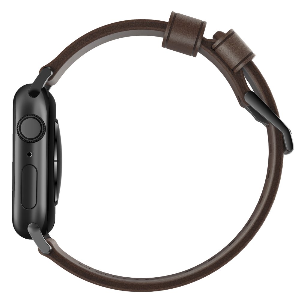 Apple Watch 45mm Series 7 Modern Band Horween Leather Rustic Brown (Black Hardware)