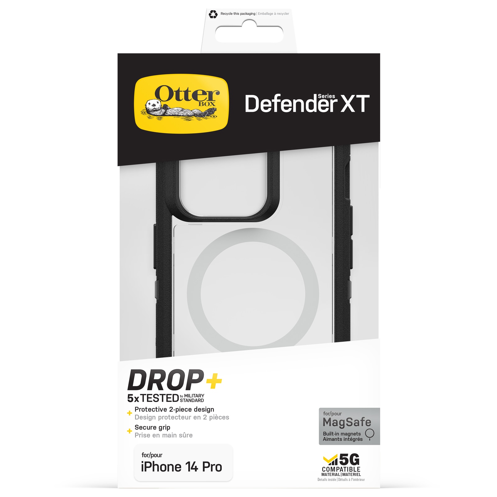 Defender XT Deksel iPhone 14 Pro svart/gjennomsiktig