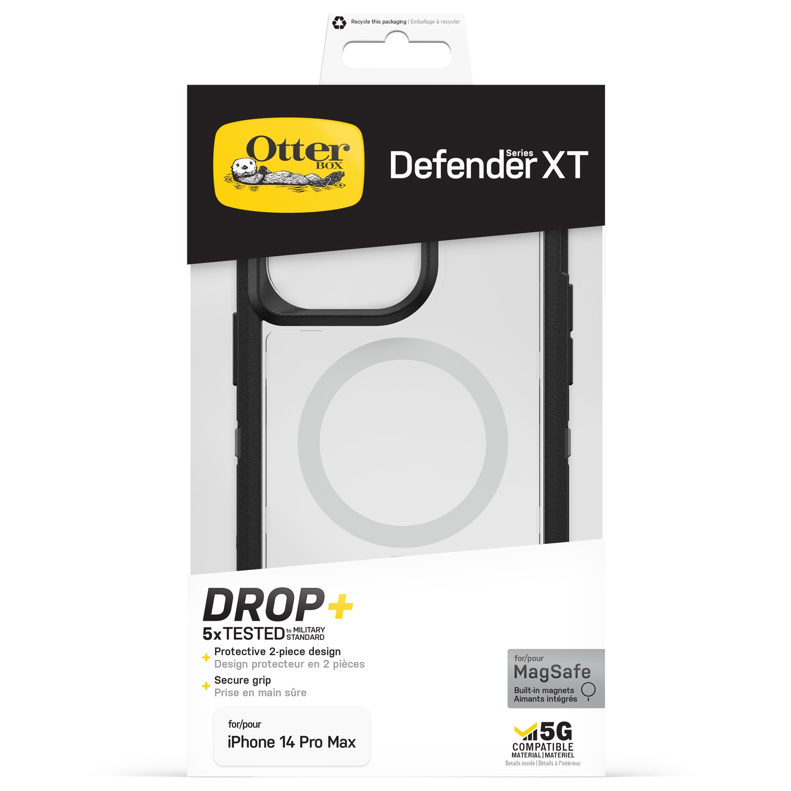 Defender XT Deksel iPhone 14 Pro Max svart/gjennomsiktig