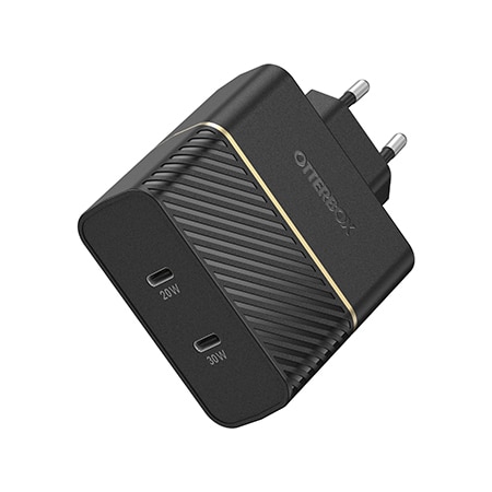 Vegglader 50W Dual USB-C PD Black Shimmer