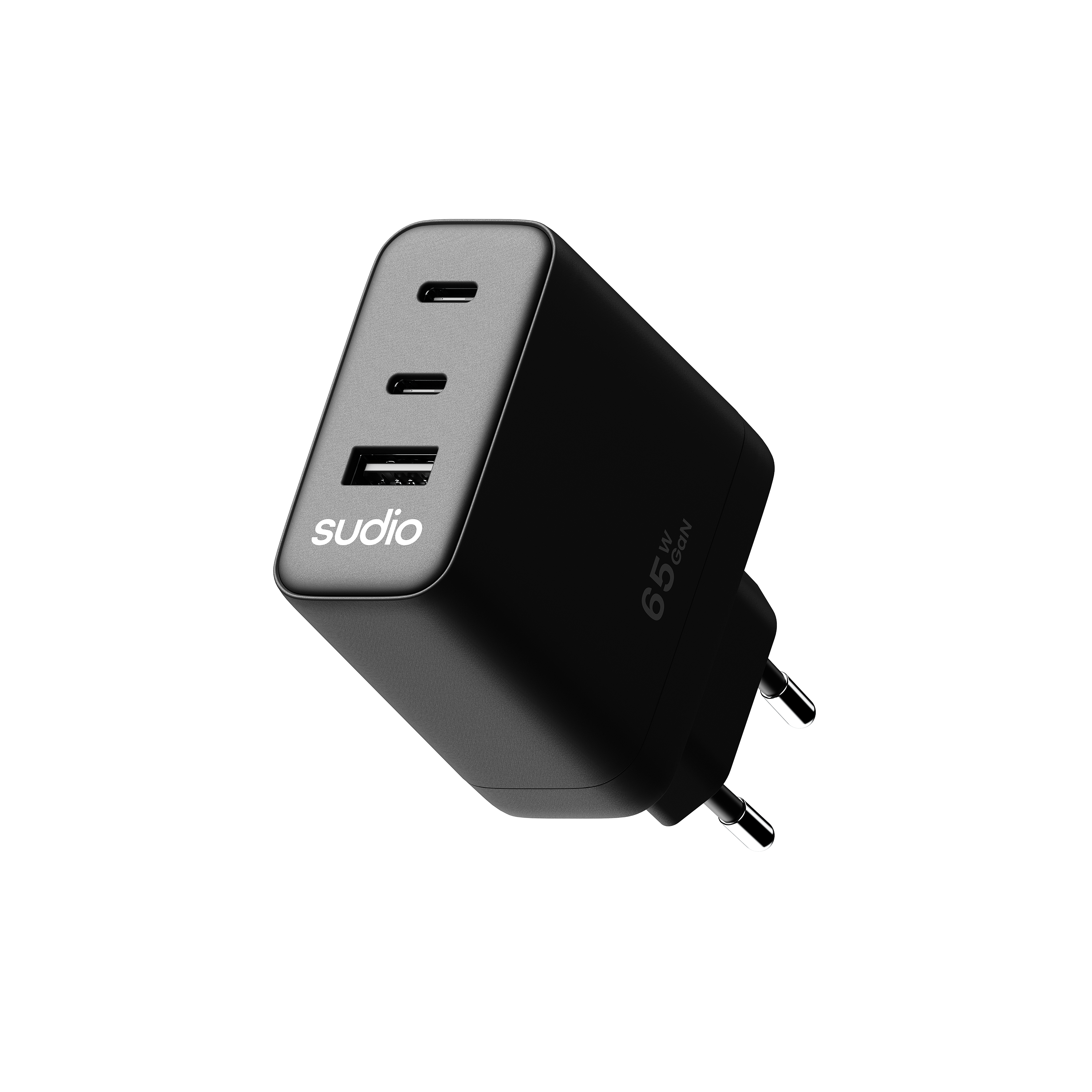 P3 Vegglader 65W 2 x USB-C + USB-A Svart